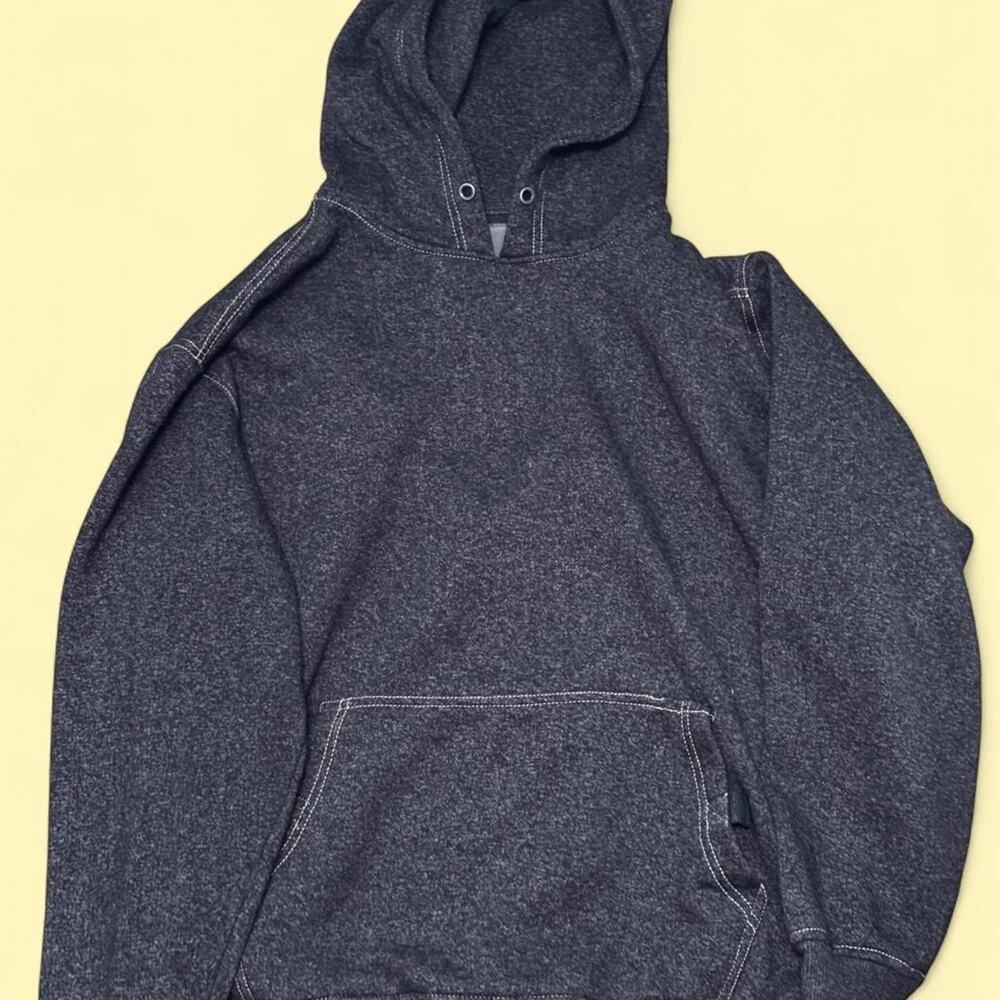 Blacktextured thick hoodie